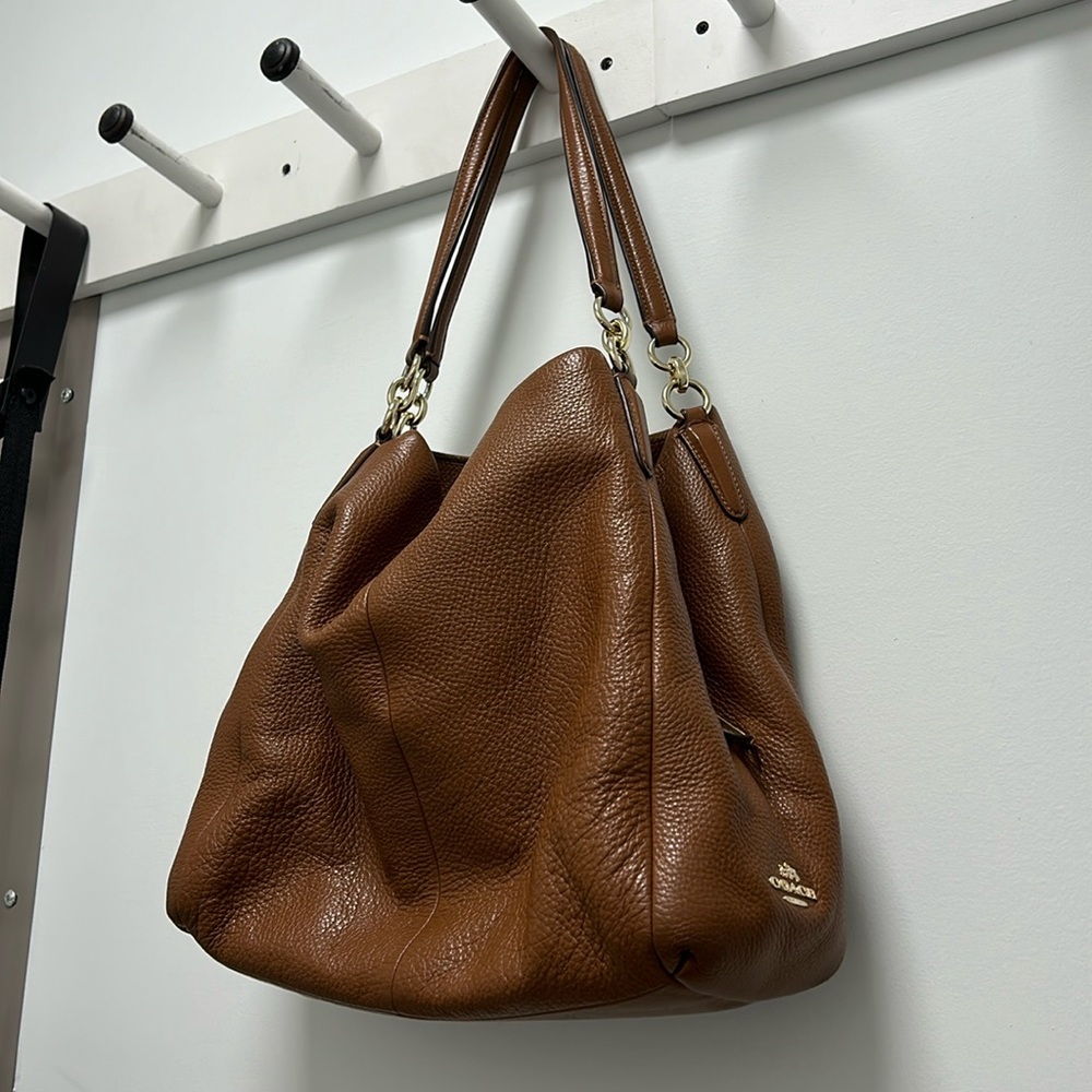 The perfect Coach bag. 12w x 12hx x 3.5 (bottom) x approximately 6”(side)